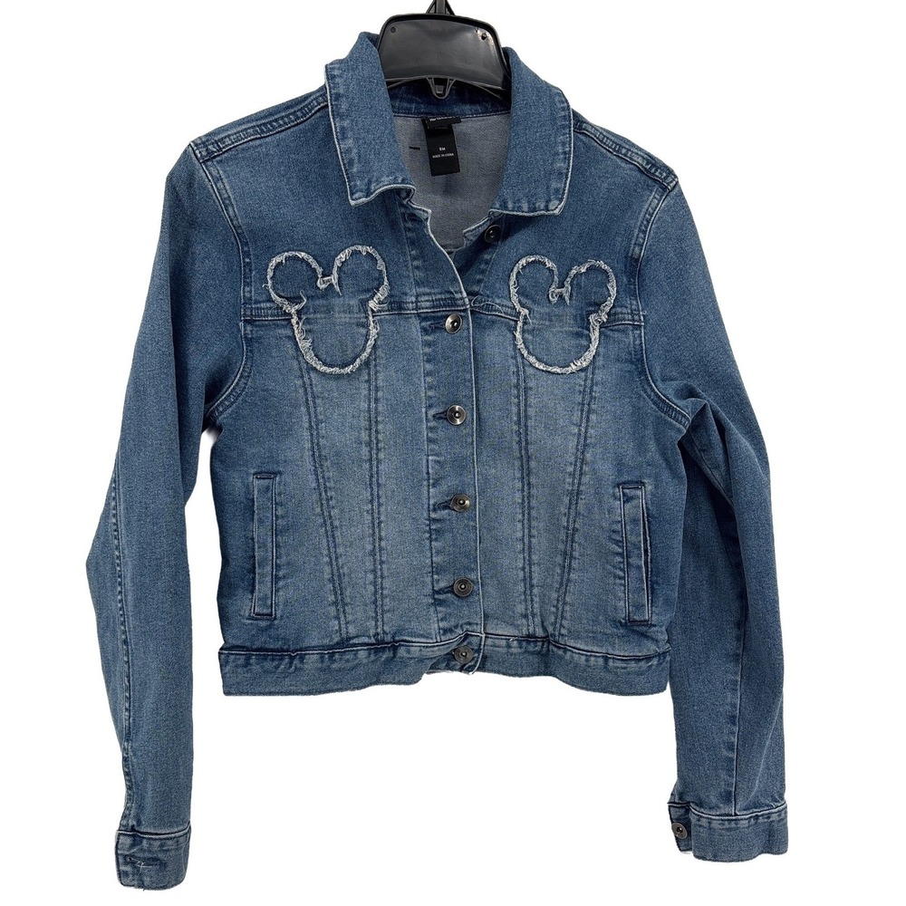 Her Universe Disney Mickey Mouse Denim Jacket Medium Wash Blue Women Small